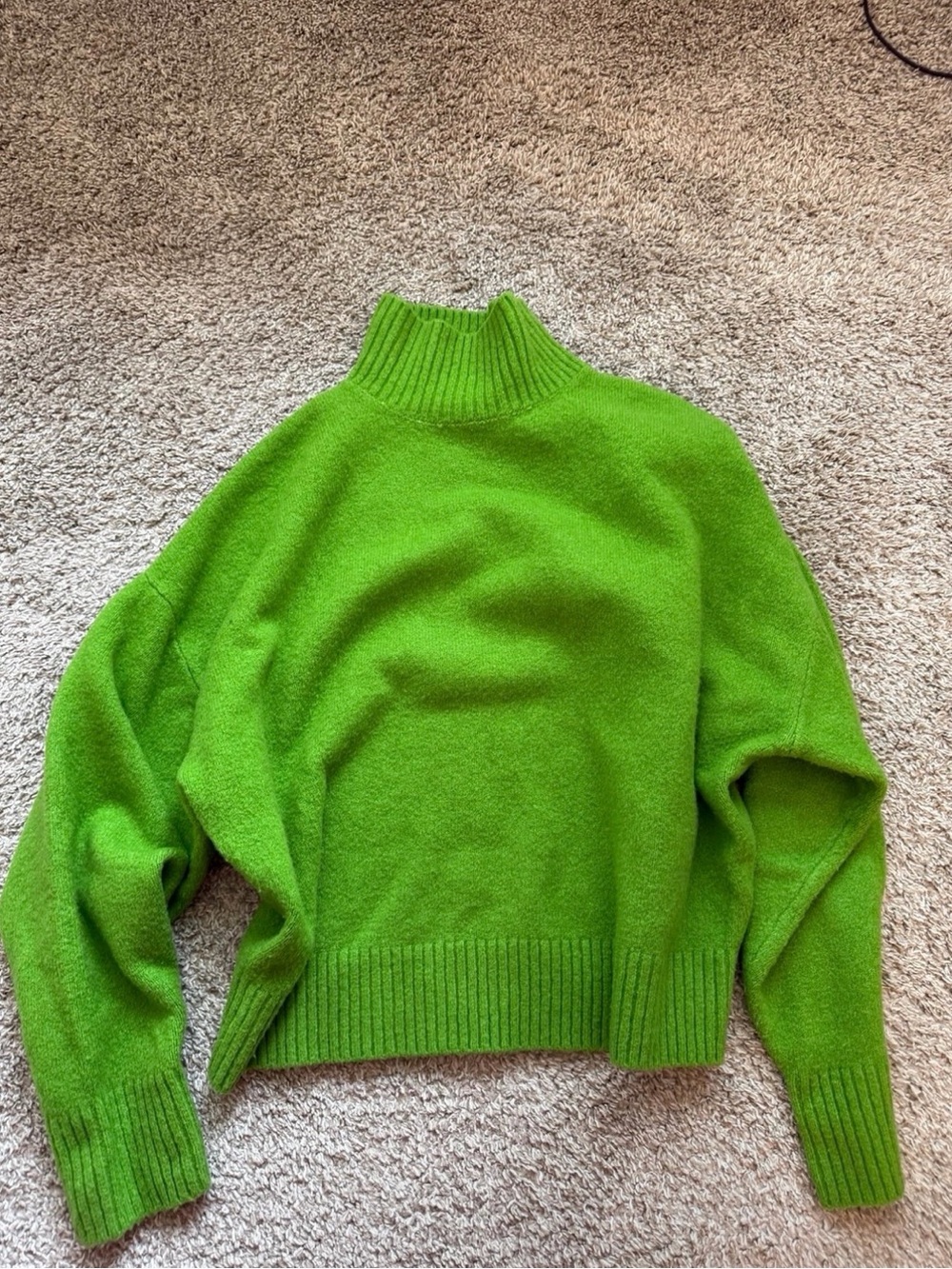 Zara Green Mock Neck Sweater